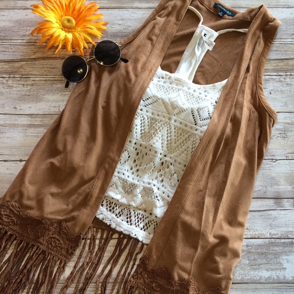 Takara Other - Takara Girls Fringe Suede Bohemian Vest